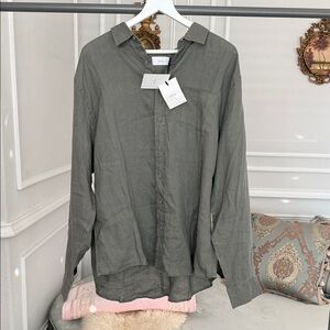 NWT ONIA MEN BUTTON DOWN ABE SHIRT IN DEEP SAGE SIZE XXL MEN